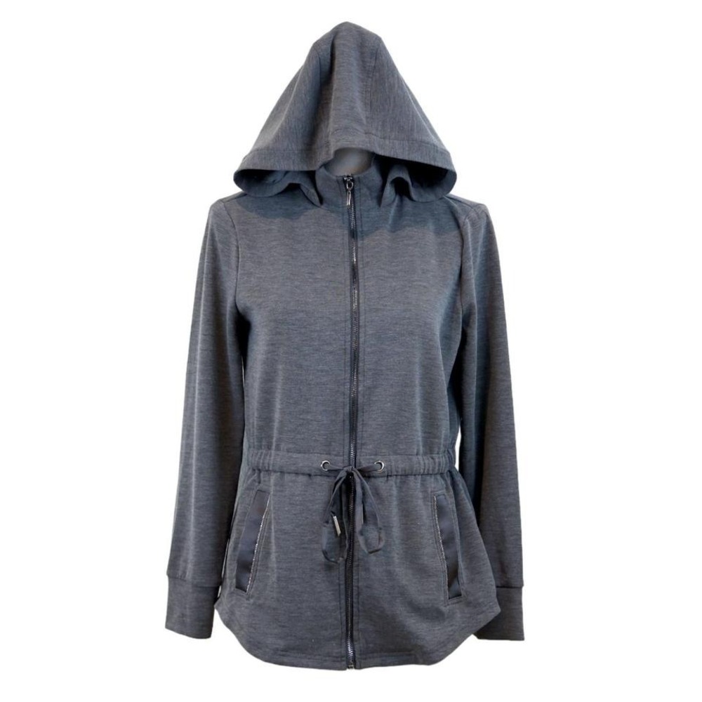 WHBM WKND Gray Zip‎ Up Hooded Jacket Size Small